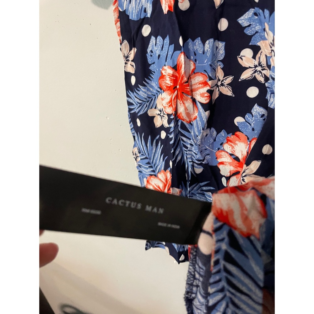 Cactus Man Ricky Singh Mens XL Tropical Hibiscus Floral vacation Viscose Shirt - Picture 4 of 5